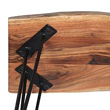 Alaterre Furniture Live Edge 48" Wood Entryway Bench with Hairpin Legs