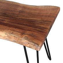 Alaterre Furniture Live Edge 48" Wood Entryway Bench with Hairpin Legs