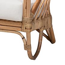 Aliane Loveseat with Natural Rattan Frame and Cushions