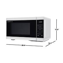 Almo 1.1 Cubic Foot White Countertop Microwave Oven