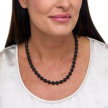 Amber Extraordinaire Black Amber and Hematite Bead 20" Necklace