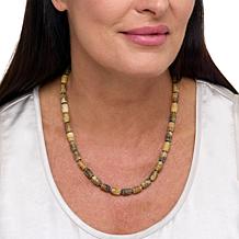Amber Extraordinaire Marbled Amber and Hematite Beaded Necklace