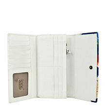 Anna by Anuschka Hand Painted Leather Tri Fold Organizer Wallet