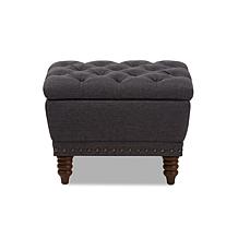Annabelle Fabric Upholstered Button-Tufted Storage Ottoman