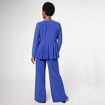 Antthony 2-piece Asymmetric Top & Pant Set with Gold Chain Detail