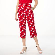 Antthony 2-piece Cap-Sleeve Top & Printed Pull-On Pant Set