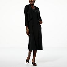 Antthony 2-piece Crocheted Accent Midi Dress & Shrug Set