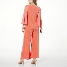 Antthony 2-piece Tiered Mesh Knit Sleeve Top and Pant Set