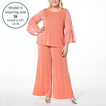 Antthony 2-piece Tiered Mesh Knit Sleeve Top and Pant Set