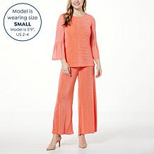 Antthony 2-piece Tiered Mesh Knit Sleeve Top and Pant Set