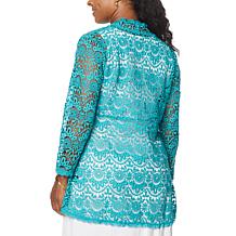 Antthony 3/4-Sleeve Crochet Lace Cardigan