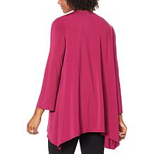 Antthony Long-Sleeve Handkerchief Hem Flowy Cardigan
