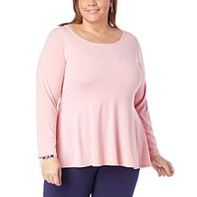 Antthony Long-Sleeve Knit Peplum Top