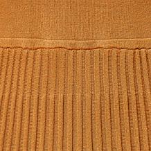 Antthony Mock Neck Sweater Knit Pleated Dress