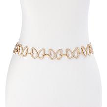 Antthony Pavé Rhinestone Butterfly Chain-Link Belt