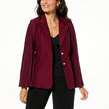 Antthony Pleated Bell-Sleeve Executive Stretch Blazer