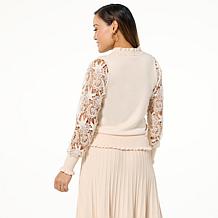 Antthony Ruffled Lace Detail Sweater