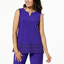 Antthony Scalloped Edge Lace-Hem Tank