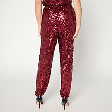 Antthony Sequin-Embellished Knit Harem Pant