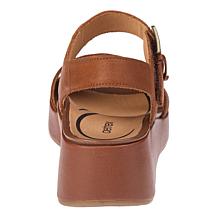 "As Is" Aetrex® Ariel Memory Foam Arch Support Leather Wedge Sandal
