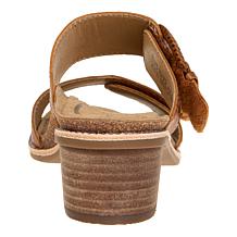 "As Is" Aetrex® Tatiana Adjustable Leather Block Heel Sandal