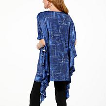 "As Is" Allison Brown NY Side Ruffle Printed Top 