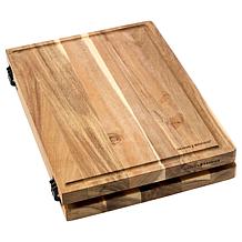"As Is" Anchor Hocking Swing & Stretch Cutting Board & 2 Prep Cups