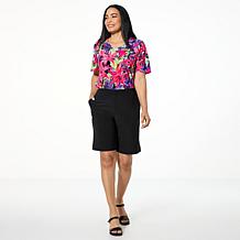 "As Is" Antthony 2-piece Printed Top and Solid Short Set