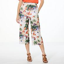 "As Is" Antthony 2-piece Textured Sleeve Top & Pull-On Crop Pant Set