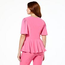 "As Is" Antthony Flutter Sleeve Peplum Top