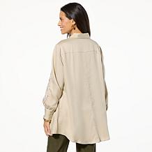 "As Is" Antthony Lace Detail Button-Down Top