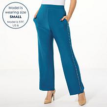 "As Is" Antthony Studded Trim Stretch Pull-On Pant