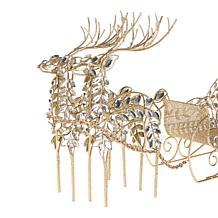 "As Is" august & leo Jeweled Reindeer and Sleigh Set