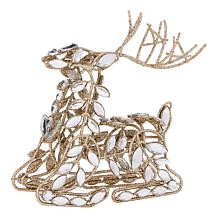 "As Is" august & leo Jeweled Reindeer Décor 3-piece Set with Gift B...
