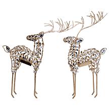"As Is" august & leo Set of 2 24" Jeweled Reindeers