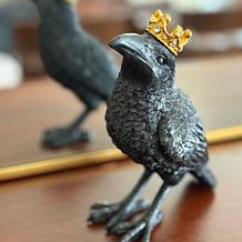 "As Is" august & leo Set of 2 Jeweled Raven Statues