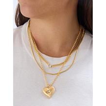 "As Is" BAUBLEBAR Goldtone 3-Row Layered Pendant Necklace