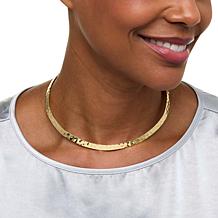 "As Is" Bellezza 15" Bronze Hammered Collar Necklace