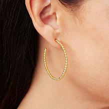 "As Is" Bellezza Bronze Beaded Hoop Earrings