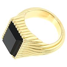 "As Is" Bellezza Bronze Onyx Ribbed Gallery Ring