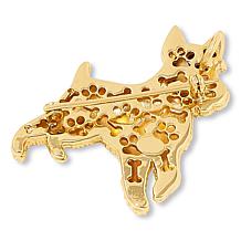 "As Is" Bellezza Bronze Terrier Dog Pendant/Brooch