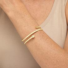 "As Is" Bellezza Bronze Textured Coiled Snake Cuff Bracelet