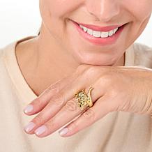 "As Is" Bellezza Bronze Textured Crocodile Ring