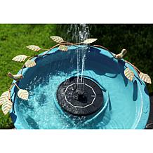 "As Is" Belmont Gardens Spetta Solar Metal Bird Bath Fountain