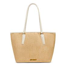 "As Is" Betsey Johnson Main Squeeze Lemon Woven Straw Tote Bag