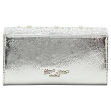 "As Is" Betsey Johnson Silver Pearl Flap Sparkler Clutch