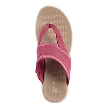 "As Is" BZees Canvas Bright Thong Wedge Sandal