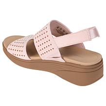 "As Is" Bzees Festive Machine Washable Stretch Fabric Wedge Sandal