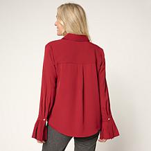 "As Is" C Wonder by Christian Siriano Crepe Button-Up Blouse