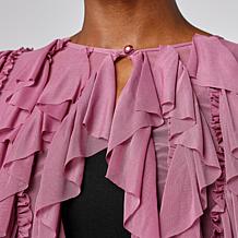 "As Is" C Wonder by Christian Siriano Mesh Ruffle Tie Top